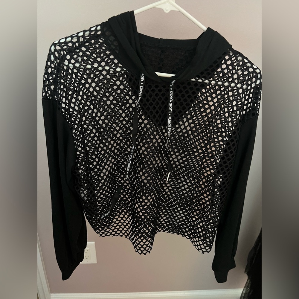Black Cut Out Hoodie